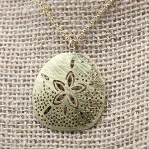 Quality Sand Dollar Necklace, Gold